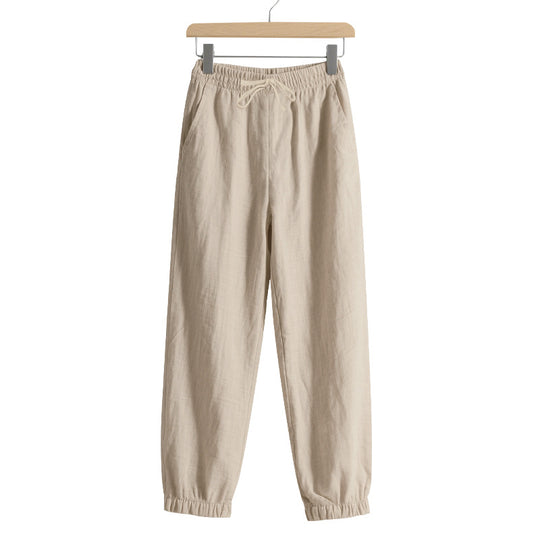 Damen lockere Freizeit-Hose mit elastischem Bund und verstellbarem Kordelzug R&B