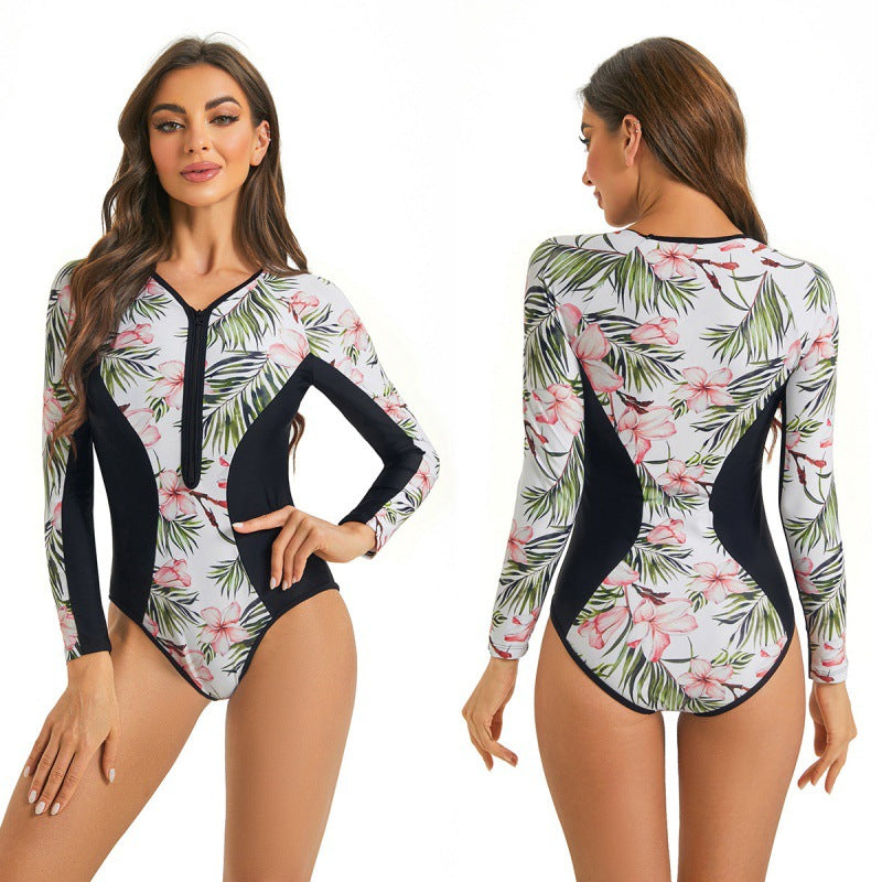Damen Surfanzug mit floralem Muster und sportlichem Schnitt R&B