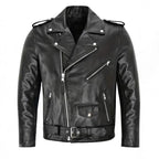 Herren Bikerlederjacke mit Taschen