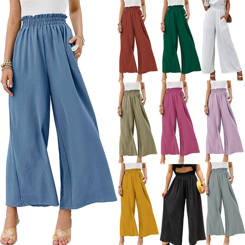 Damen Weite Palazzo-Hose mit elastischem Bund R&B