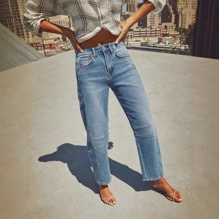 Damen Hochtaillierte Mom-Jeans mit einzigartigem Schnitt R&B
