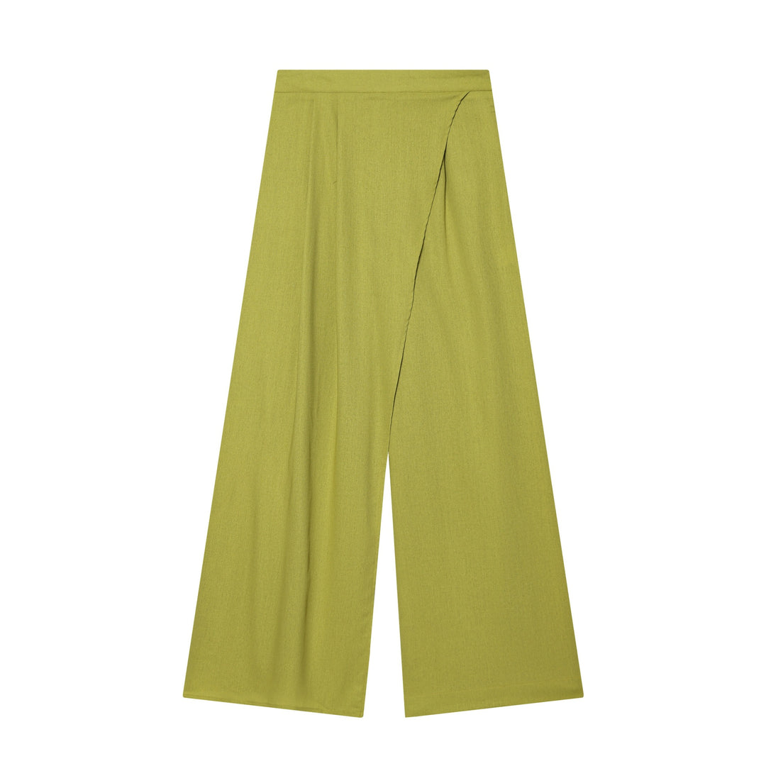 Damenweite Palazzo-Hose mit asymmetrischem Schnitt und elastischem Bund R&B