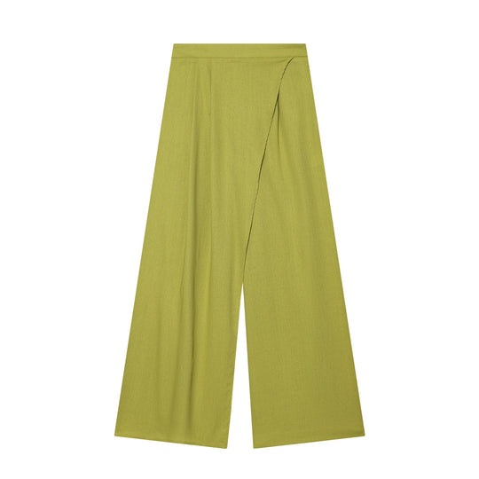 Damenweite Palazzo-Hose mit asymmetrischem Schnitt und elastischem Bund R&B