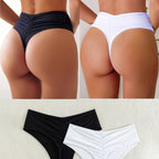 Damen Hochtaillierte Bikini-Hose mit elegantem Rüschendesign R&B