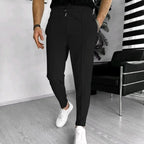 Herren nan strukturiertes Jogginghose mit elastischem Tunnelzug, formgR&Bender Bügelfalte und tapered Bein R&B