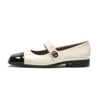 Damen Ballerinas mit eleganter Riemchenverzierung und modischem Kontrastdesign