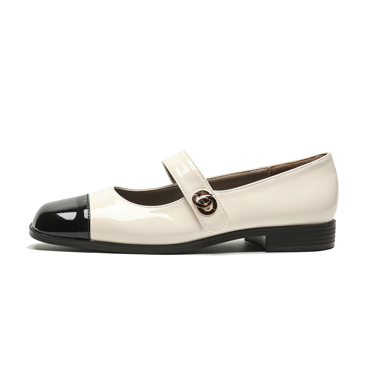 Damen Ballerinas mit eleganter Riemchenverzierung und modischem Kontrastdesign