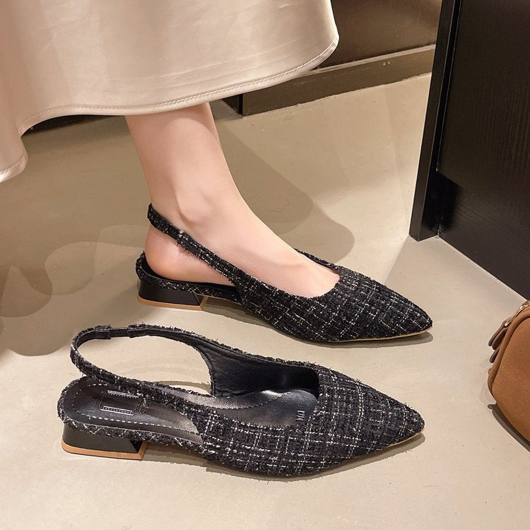 Damen Slingbacks mit dekorativem Textil-Obermaterial R&B