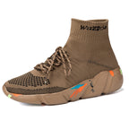 Damen Hochgeschnittene Sport Sneakers mit elastischem Strick-Obermaterial