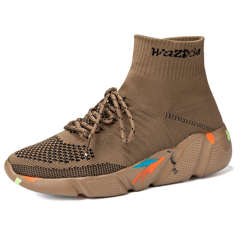 Damen Hochgeschnittene Sport Sneakers mit elastischem Strick-Obermaterial