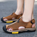 Herren Atmungsaktive Outdoor-Sandalen mit rutschfester Sohle und verstellbarem Riemen R&B