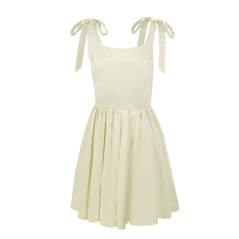 Damen lässiges Sommerkleid mit Schleifen R&B