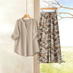 Damen Freizeitoberteil und Blumenhose R&B