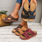 Damen Clogs mit modischem Blütenapplikationsdesign und ergonomischem Fußbett R&B