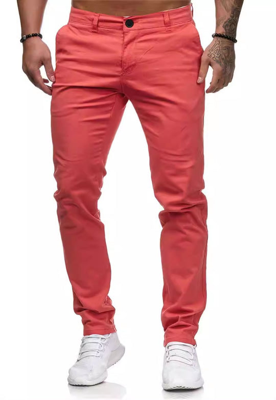 Herren Slim-Fit Chinohosen mit elastischem Bund und praktischen Taschen R&B