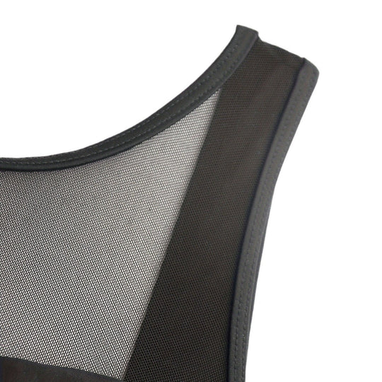 Damen Hochgeschlossener Badeanzug mit transparenten Mesh-Details R&B
