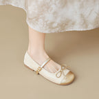 Damen Ballerinas mit dekorativem Riemchen und eleganter Schleifenapplikation