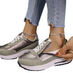 Damen Sportliche Sneakers mit praktischen Reißverschluss und atmungsaktiver Sohle R&B