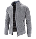 Herren Strickjacke mit strukturiertem Muster und hohem Stehkragen R&B