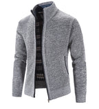Herren Strickjacke mit strukturiertem Muster und hohem Stehkragen R&B
