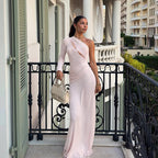 Damen Elegantes Maxikleid mit asymmetrischem Schnitt und raffiniertem Cut-Out