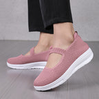Damen Slip-On Sneakers mit atmungsaktiver Netzstruktur und dämpfender Sohle