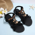 Damen Riemchen-Sandalen mit floralen Applikationen und komfortablem Fußbett R&B