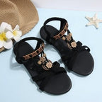 Damen Riemchen-Sandalen mit floralen Applikationen und komfortablem Fußbett R&B