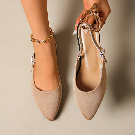 Damen Elegante Slingback-Pumps mit modischem Ketten-Detail R&B