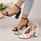 Damen elegante High-Heels mit ankle strap und komfortablem Blockabsatz R&B
