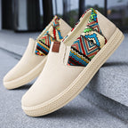 Damen Slip-On-Schuhe mit buntem Mustereinsatz von R&B