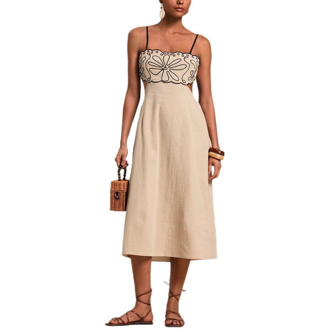 Damen luftiges Maxikleid mit floralem Oberteil R&B