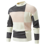Herren modischer Rollkragenpullover mit strukturiertem Karomuster R&B