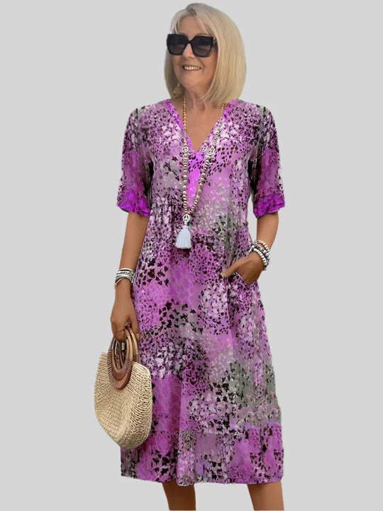Damen Sommerliches Maxikleid mit floralem Design und praktischen Taschen R&B