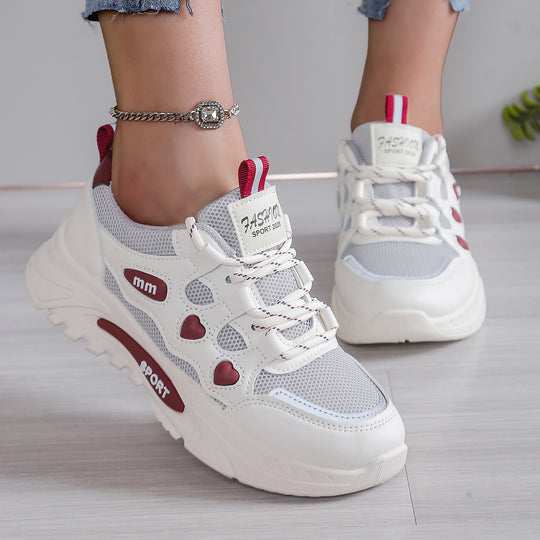 Damen Freizeit-Sneaker mit atemberaubendem Herz-Design und atmungsaktivem Obermaterial R&B