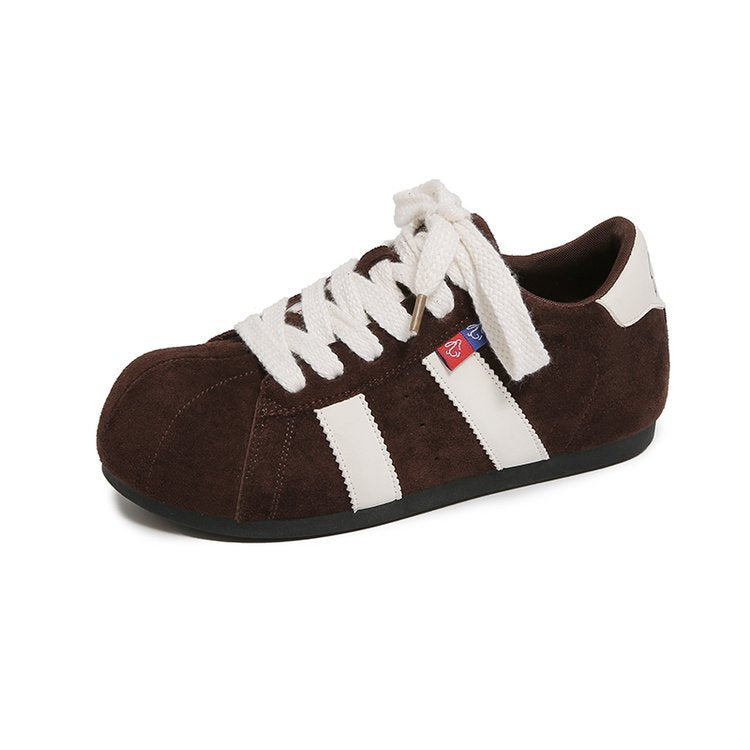 Damen sportliche Sneakers mit robustem Wildleder und elastischem Schnürsystem R&B