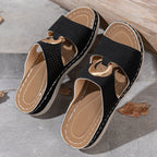 Damen Riemchen-Sandalen mit modischem Lochmuster und eleganter Applikation R&B