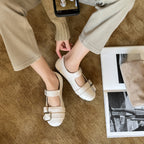 Damen Mary Jane Ballerinas mit Doppelriemen und modischem Schnallenverschluss