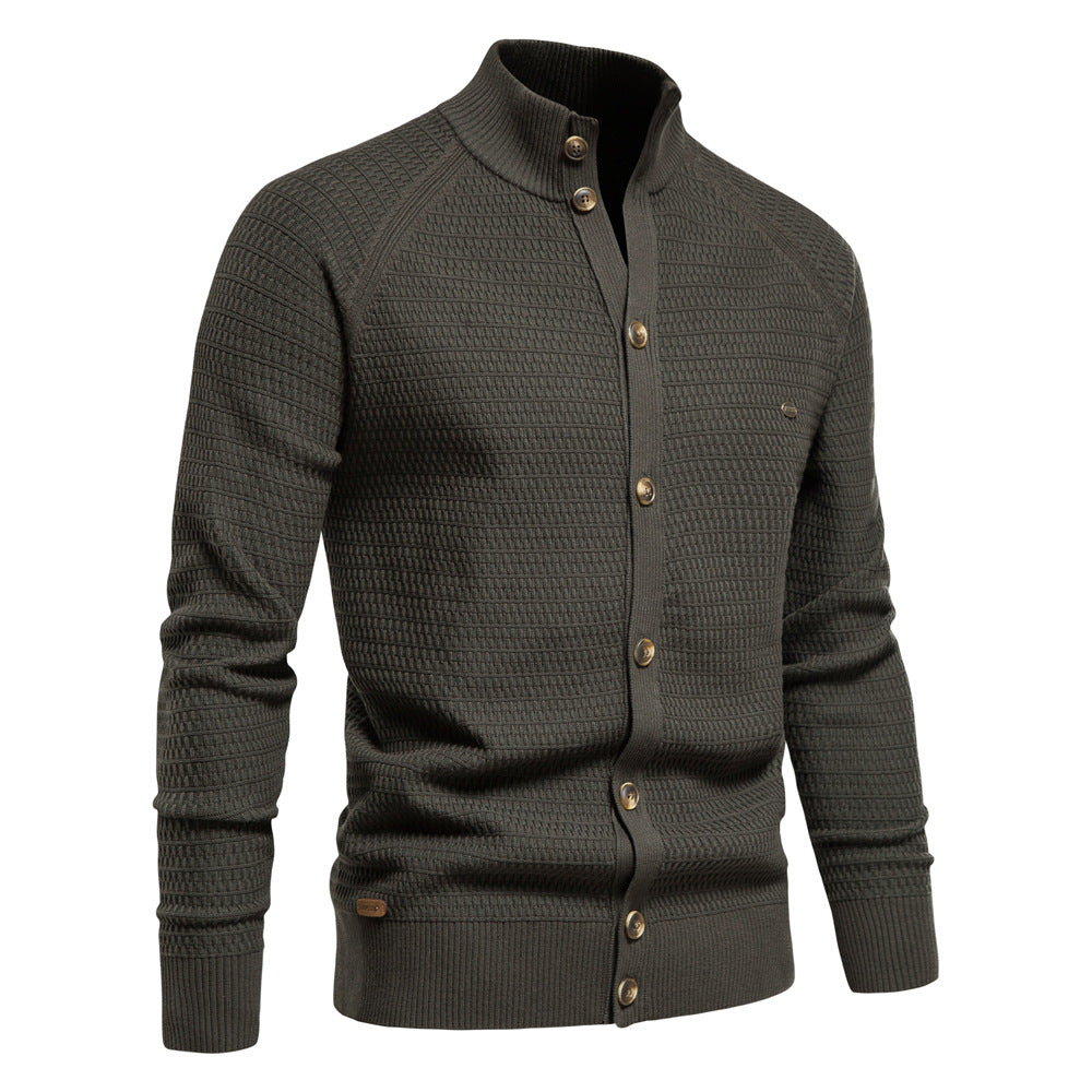Herren Strickjacke mit modernem Zipper und stilvollen Knopfdetails R&B