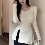 Damen Langarmoberteil mit asymmetrischem Schnitt und elegantem Detail
