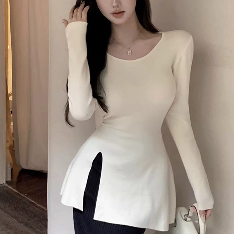Damen Langarmoberteil mit asymmetrischem Schnitt und elegantem Detail
