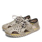 Herren Atmungsaktive Leder-Sandalen mit perforiertem Design und rutschfester Sohle R&B