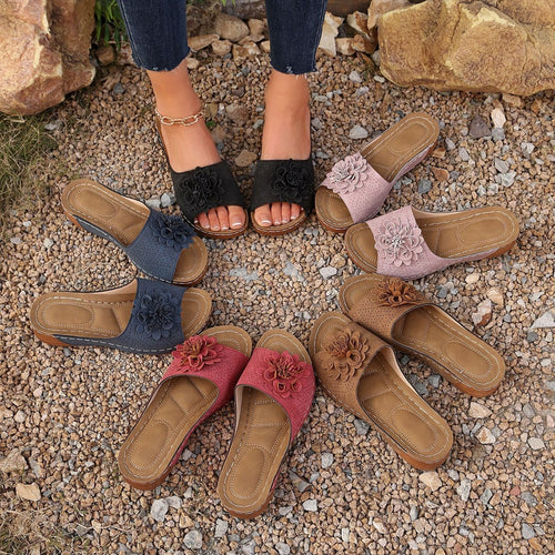 Damen Blumige Sommerschuhe mit anatomisch geformtem Fußbett R&B