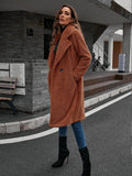 R&B | Windbreaker Jacke Lässige Passform Wolltextur Einreiher mittellang