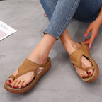 Damen Bequeme Zehentrenner mit floralem Design
