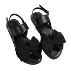 Damen elegante Sandalen mit großem Schleifen-Design und verstellbarem Riemen R&B