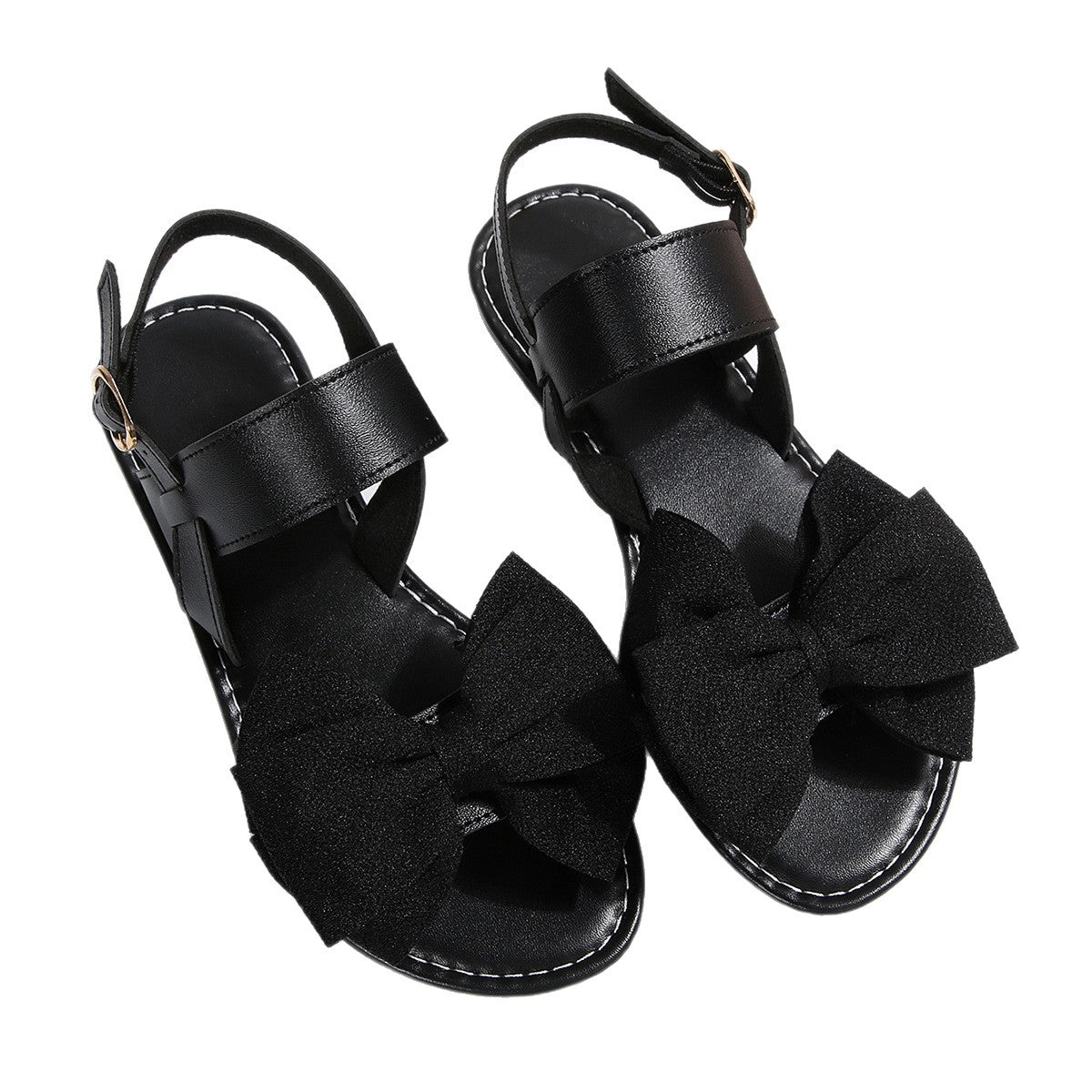 Damen elegante Sandalen mit großem Schleifen-Design und verstellbarem Riemen R&B
