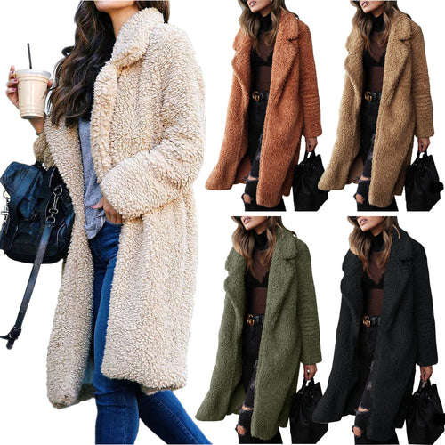 Damen Kuschelige manteau aus Teddy-Fleece R&B