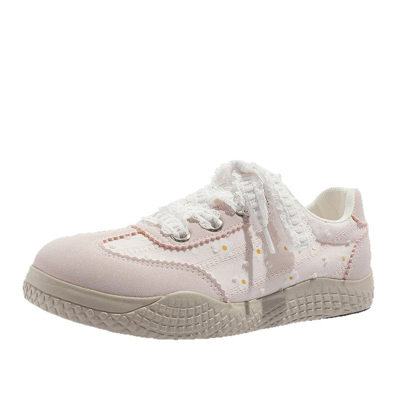 Damen Sneakers mit verspieltem Blumenmuster und rutschfester Sohle