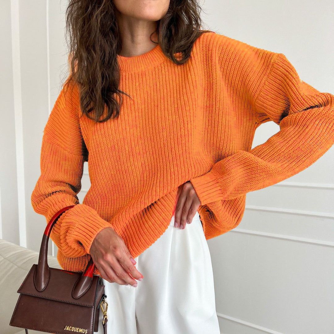 Damen Oversized Strickpullover mit strukturiertem Muster R&B